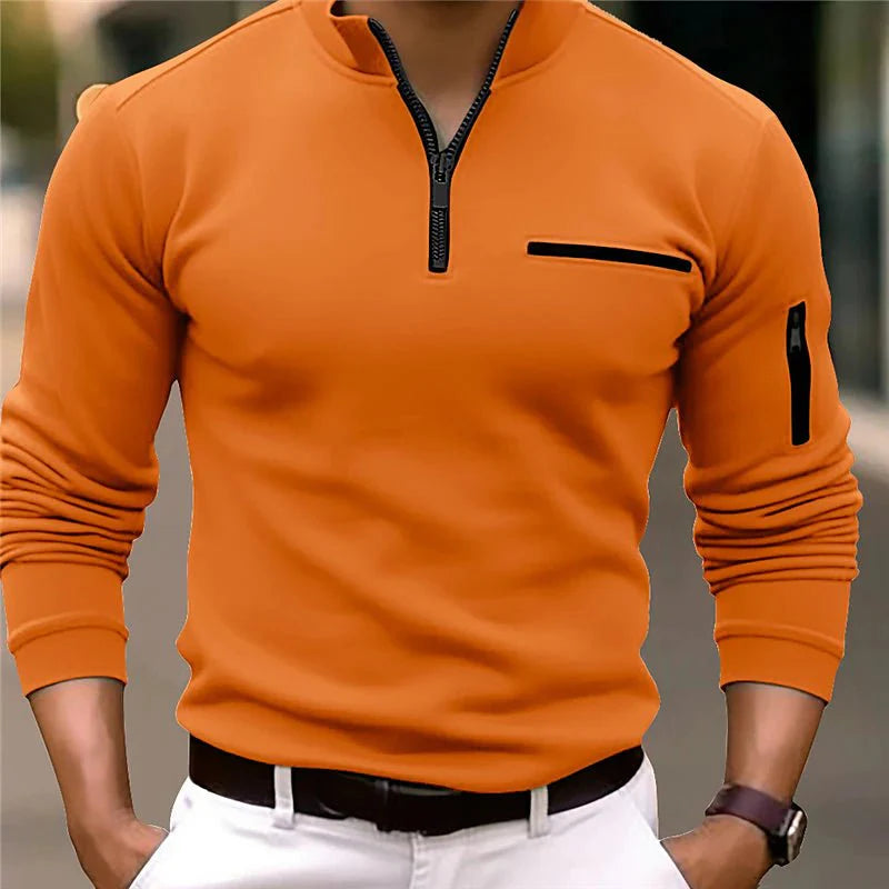 Casual Men's Quarter Zip Fleece Shirt