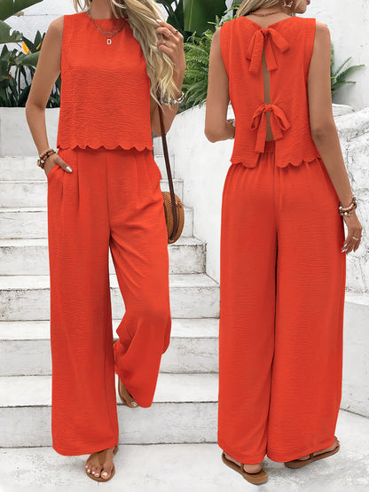 Elegant Women's Blouse and Pants Suit Set
