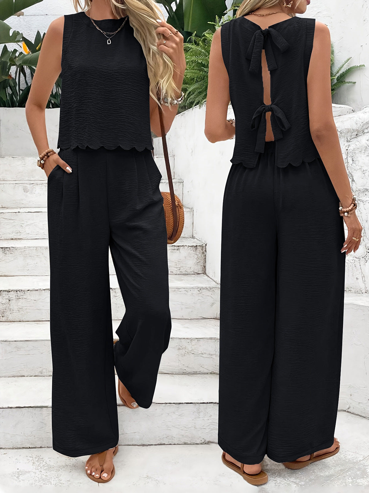 Elegant Women's Blouse and Pants Suit Set