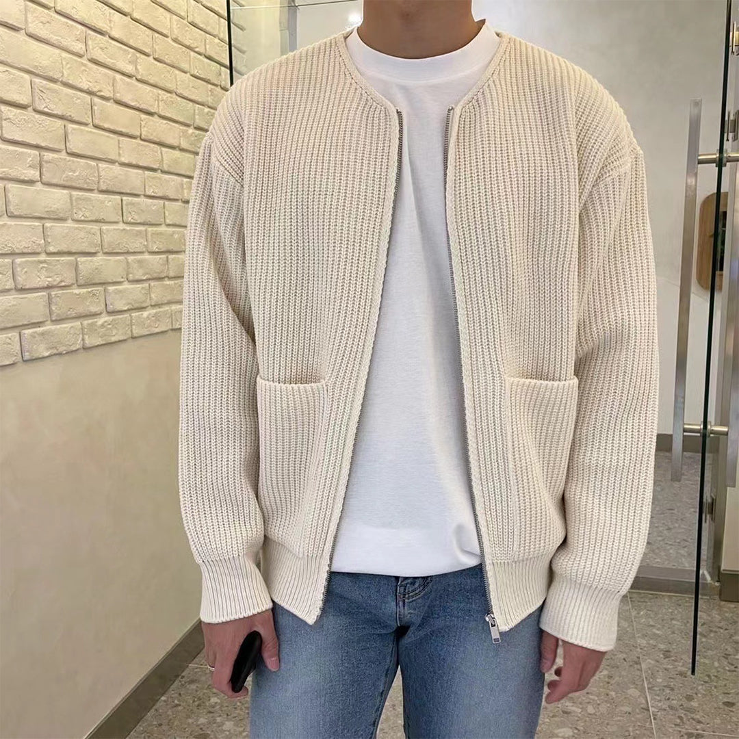 Stylish Men's Knit Zip Up Sweater - ModishWorld