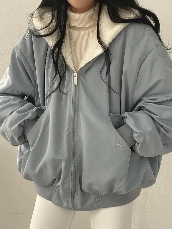 Ladies Warm Reversible Parka - Loose Fit Coat - ModishWorld
