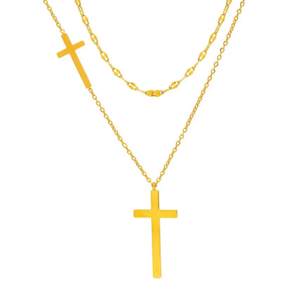 Elegant Unisex 18k Gold Cross Necklace with Crucifix Pendant
 - ModishWorld