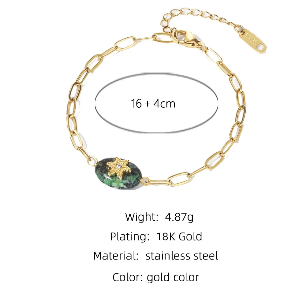 YA-CHAN Jewelry: 18K Gold-Plated Stainless Steel Charm Bracelet
 - ModishWorld