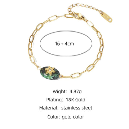 YA-CHAN Jewelry: 18K Gold-Plated Stainless Steel Charm Bracelet
 - ModishWorld