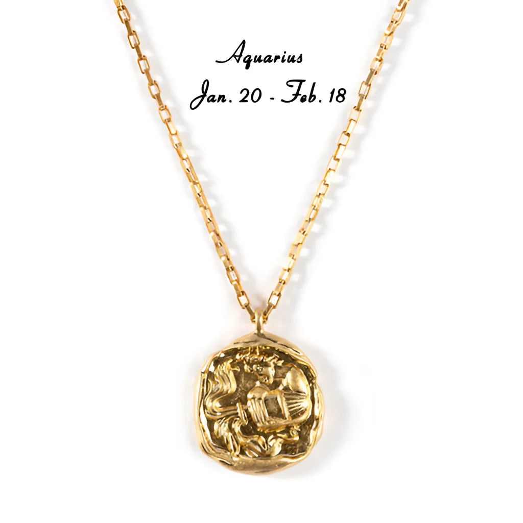 Luxury 18k Gold Celestial Astrology Zodiac Pendant
 - ModishWorld