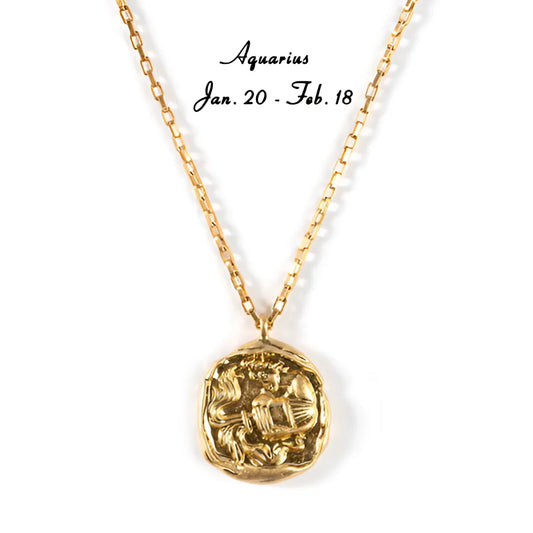 Luxury 18k Gold Celestial Astrology Zodiac Pendant
 - ModishWorld