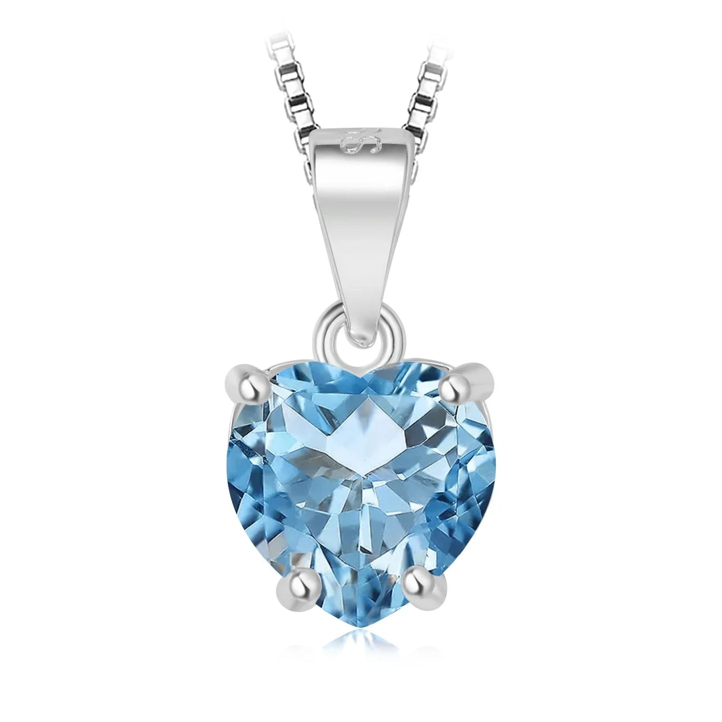 Women's Personalized Gemstone Heart Necklace in 925 Sterling Silver
 - ModishWorld