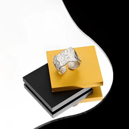 Modern Art Statement Ring with Abstract Texture
 - ModishWorld