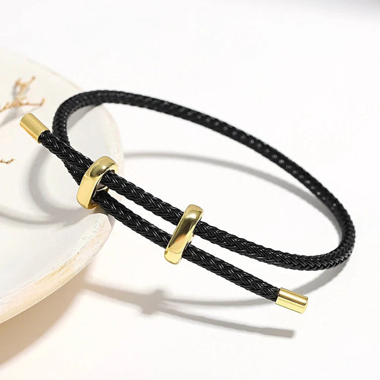 Women's Minimalist Red Rope Bracelet: Adjustable, Gold Clasp
 - ModishWorld