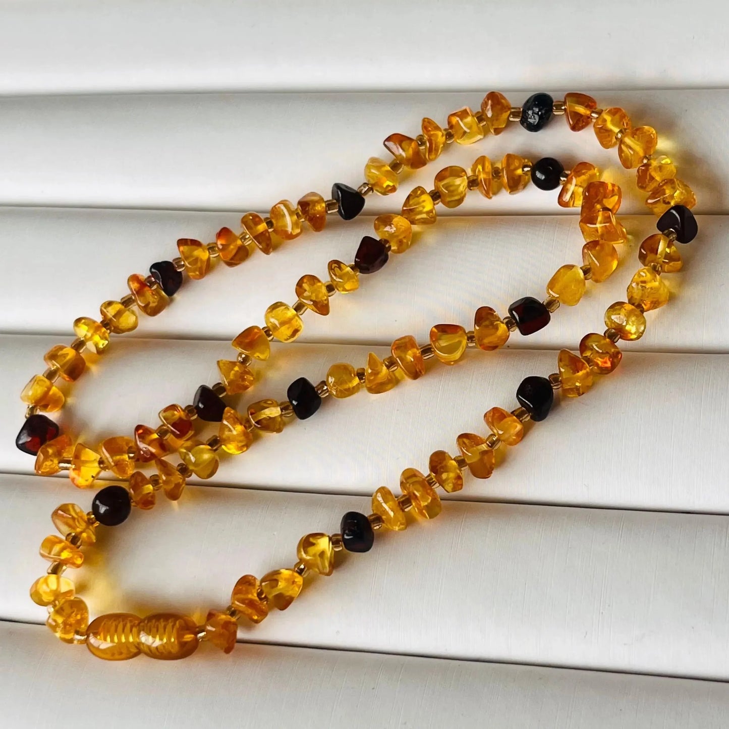 Handcrafted Baltic Amber Necklace with Multicolor Beads - Luxurious Healing Jewelry
 - ModishWorld