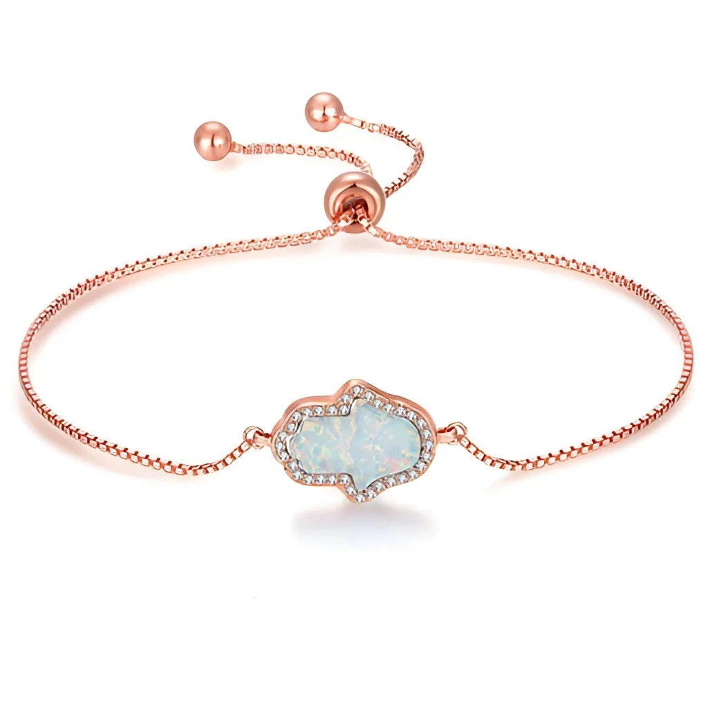 Adjustable Sterling Silver Blue Opal Bracelet - Luxury Gift for Women
 - ModishWorld