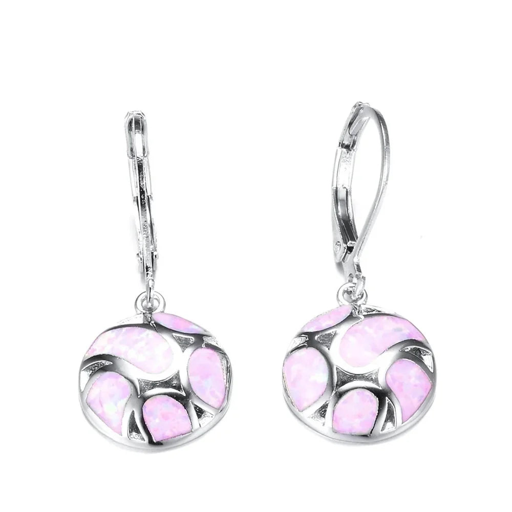 Sterling Silver Starfish Drop Earrings with Blue Opal - Nautical Jewelry
 - ModishWorld