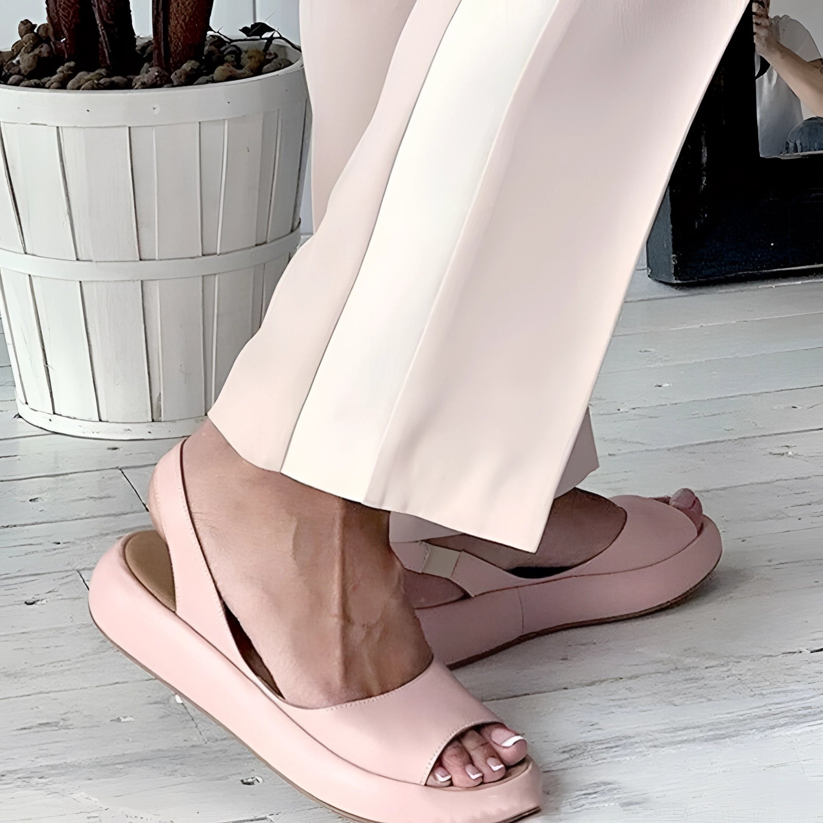 Comfortable Minimalist Ballet Flats in Blush Pink with Low Heels for Women
 - ModishWorld