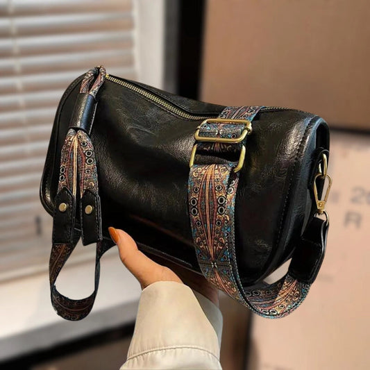 Artisan Embroidered Crossbody Bag, Boho Leather
 - ModishWorld