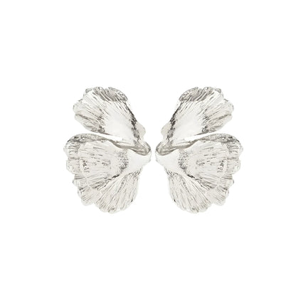 Textured Botanical Earrings with Bold Gold Leaf Detail
 - ModishWorld