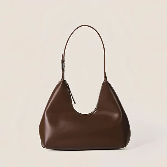 Chic Minimalist Brown Leather Hobo Handbag
 - ModishWorld