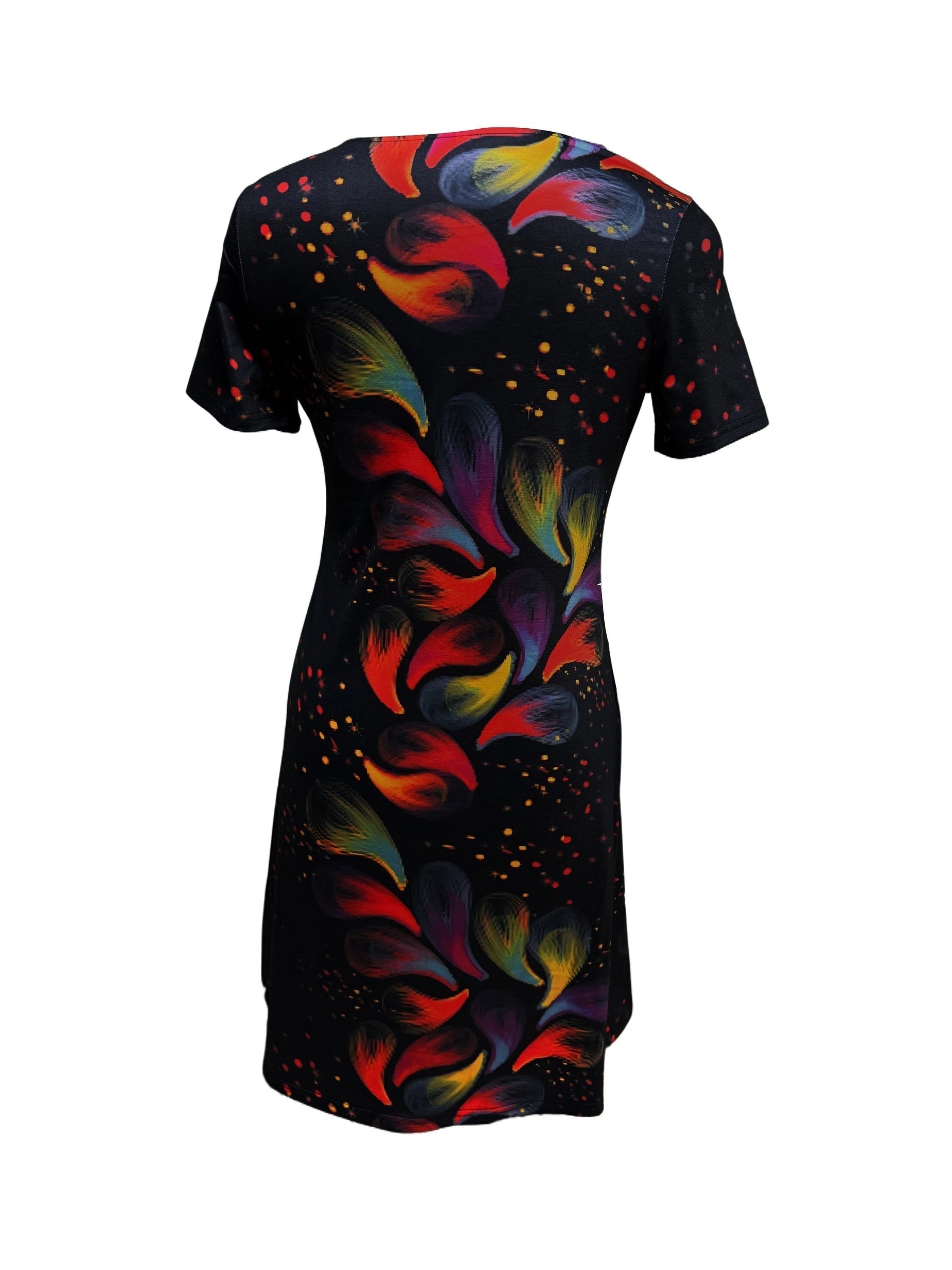 Women's Stylish T-Shirt with Artistic Colorful Feather Print
 - ModishWorld