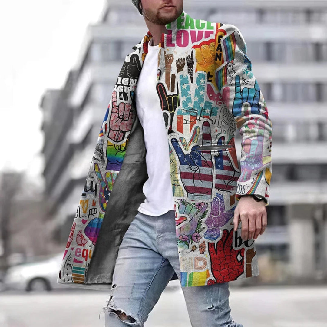 Men's Graffiti Jacket: Colorful Pop Art Streetwear
 - ModishWorld