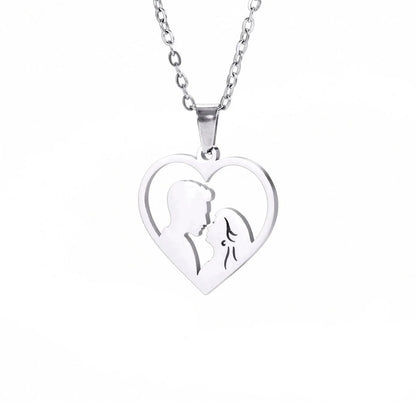 Personalized Gold Couple Silhouette Heart Necklace: Romantic Anniversary Gift
 - ModishWorld