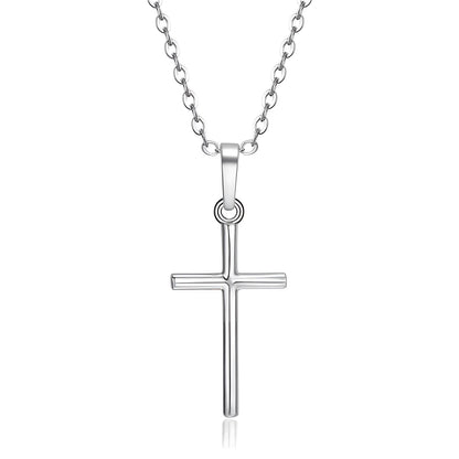 Silver Cross Necklace with Diamonds - Luxurious Christian Gift
 - ModishWorld