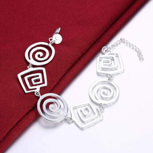 Adjustable Geometric Bracelet in Elegant 925 Sterling Silver
 - ModishWorld