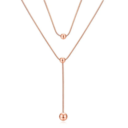 Sophisticated Layered Gold Lariat Necklace with Adjustable Length
 - ModishWorld
