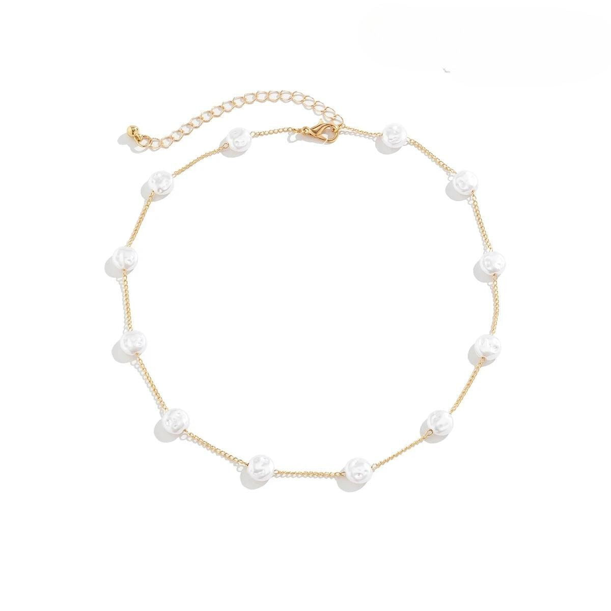 Pearl Necklace with Gold Chain
 - ModishWorld