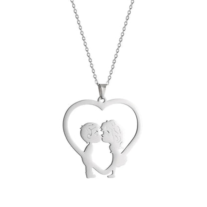 Romantic Anniversary Gift: Elegant Gold Heart Necklaces for Couples
 - ModishWorld
