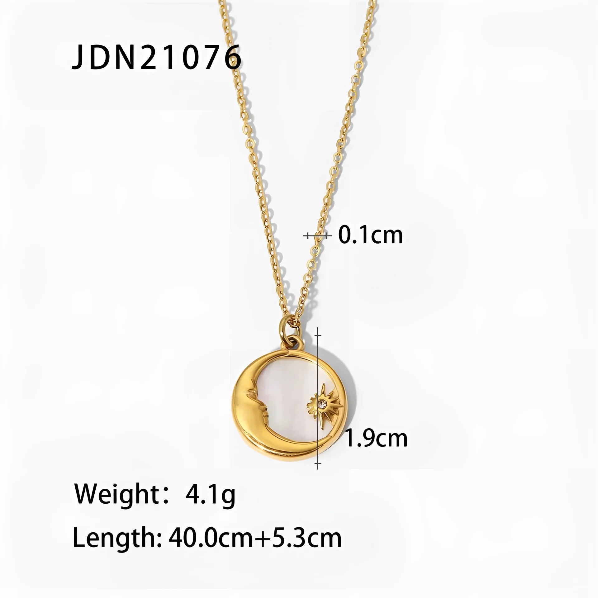 Beautiful Gold Mother-of-Pearl Sunburst Necklace with Hamsa and Celestial Charms
 - ModishWorld