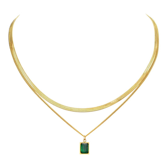 Minimalist Luxury Gold Snake Chain Choker Necklace with Square Pendant
 - ModishWorld