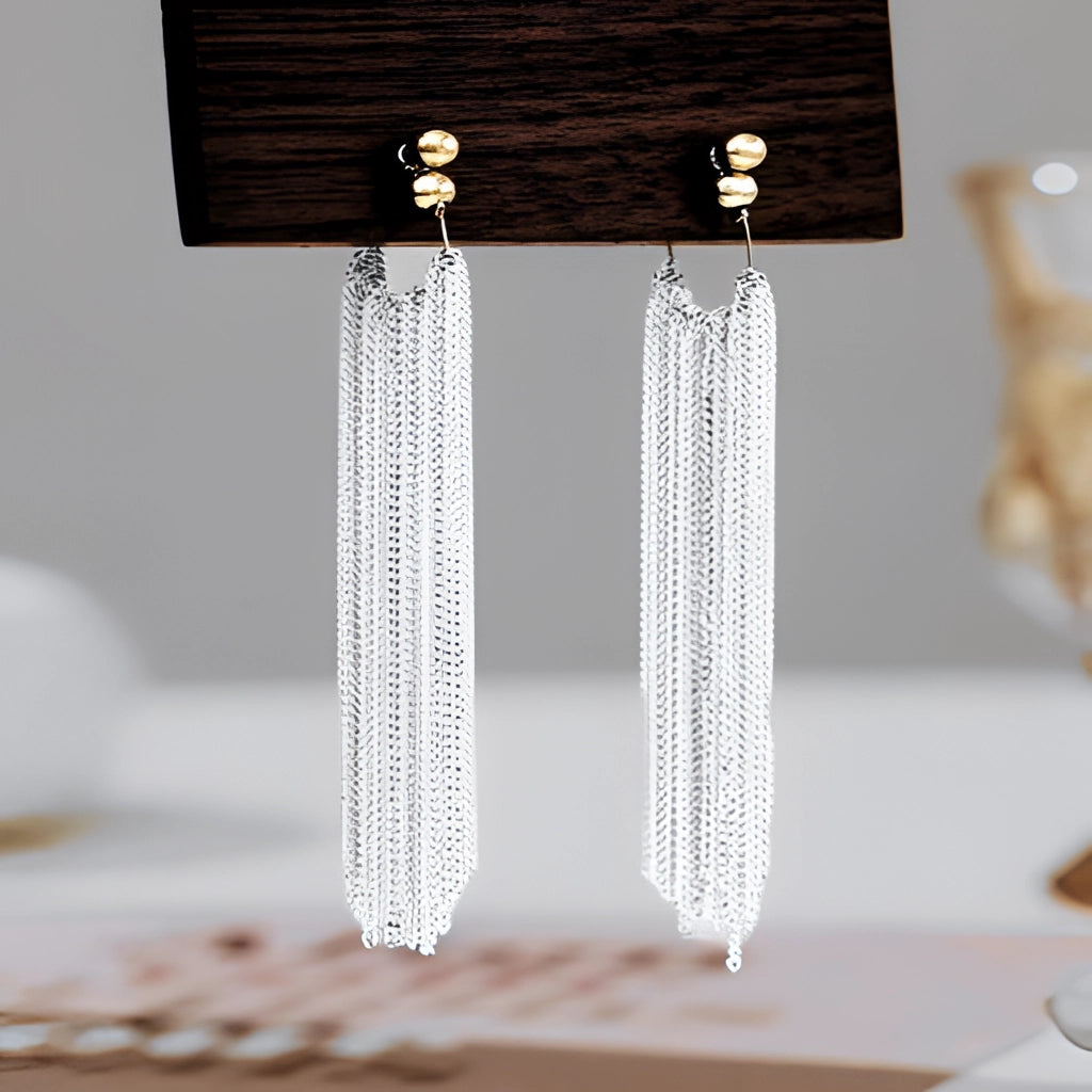 Silver Tassel Drop Earrings: Elegant and Perfect for Evening
 - ModishWorld