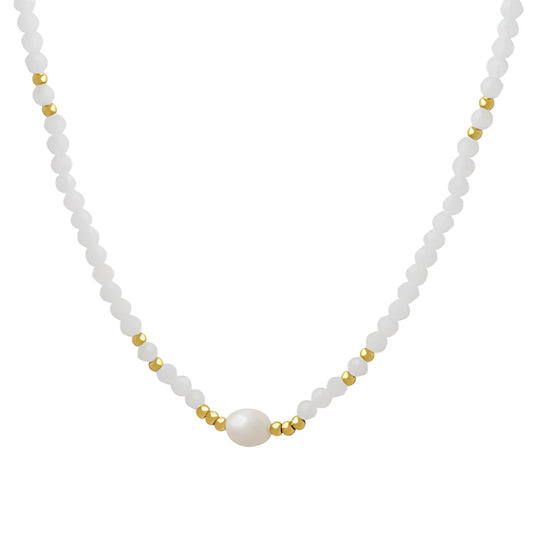 Delicate White Gold Pearl Choker Necklace for Women
 - ModishWorld