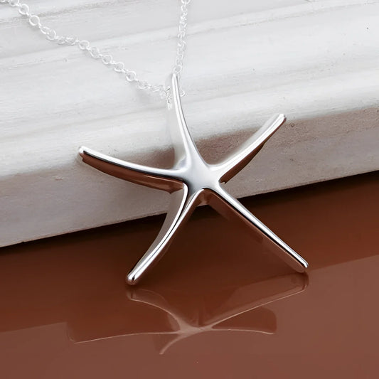 Stylish Starfish Sterling Silver Pendant: Coastal Beach Jewelry
 - ModishWorld
