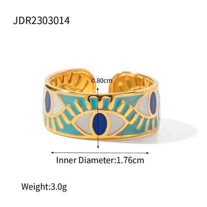 Women's Gold-Plated Evil Eye Ring: Luxurious Protective Charm
 - ModishWorld