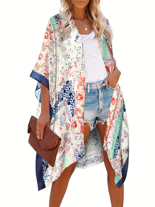 Women's Lightweight Floral Boho Kimono Cardigan Summer Cover-Up
 - ModishWorld