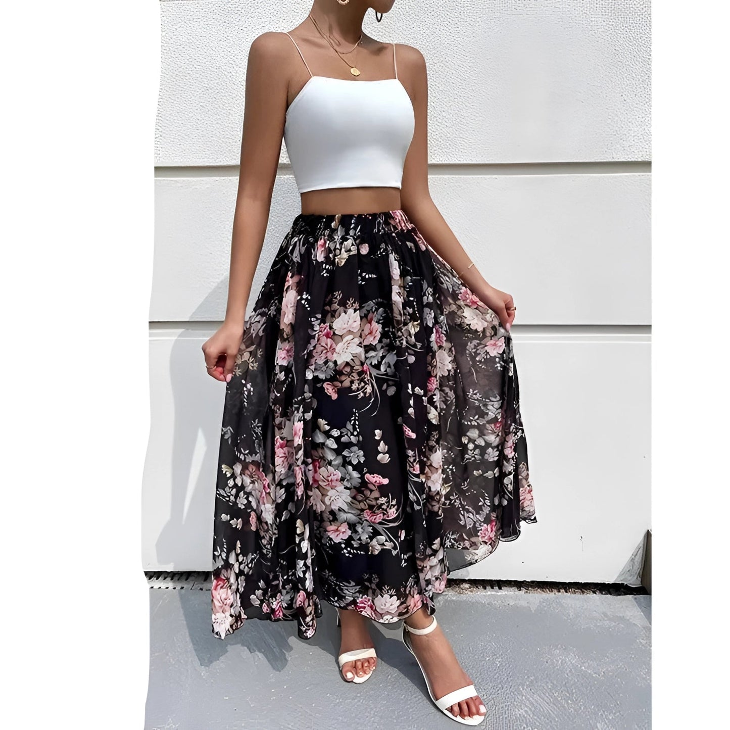 Black High-Waisted Chiffon Maxi Skirt: Boho Chic Summer Style
 - ModishWorld