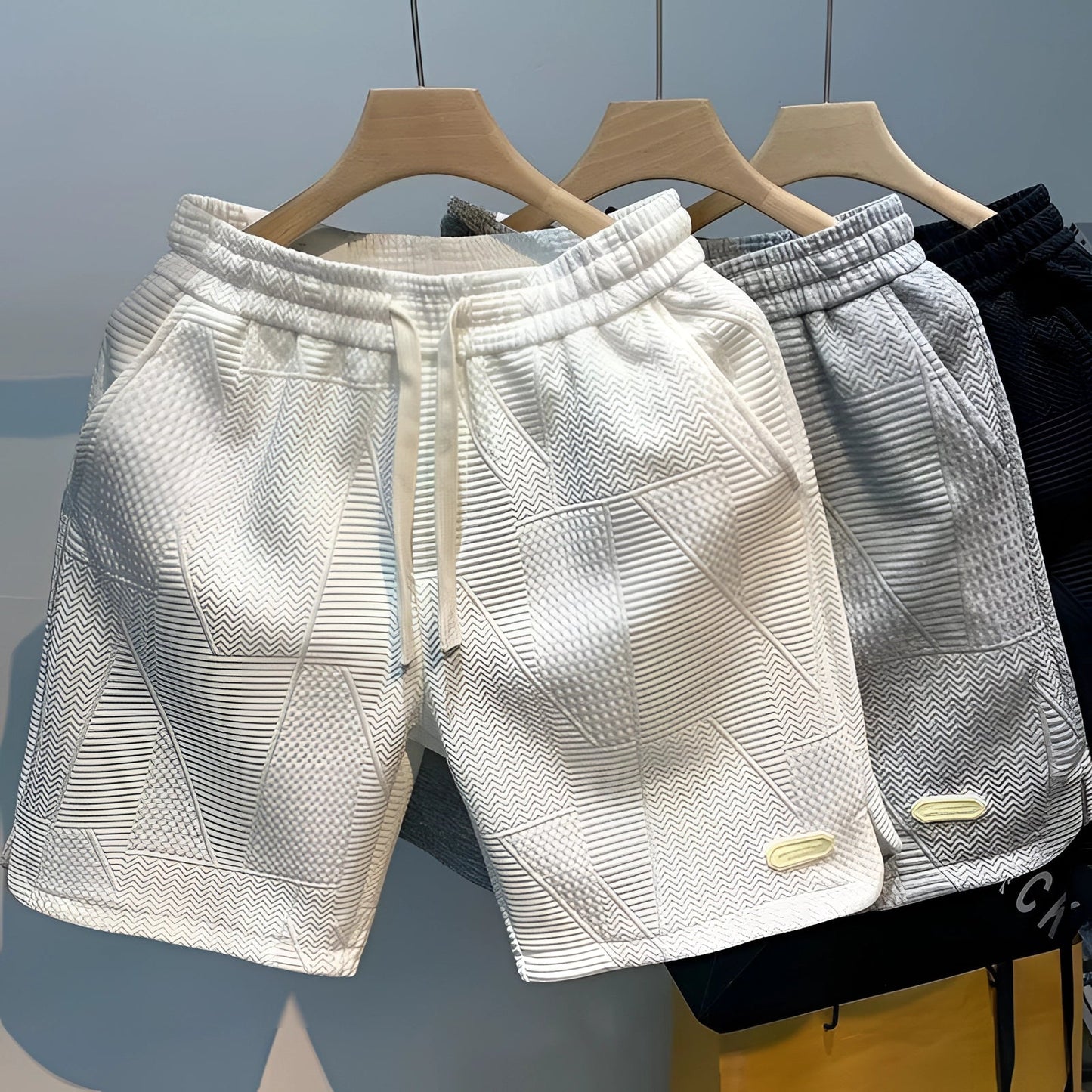 Men's Geometric Herringbone Drawstring Shorts
 - ModishWorld