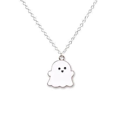 Silver Ghost Necklace Set for Couples - Halloween Jewelry
 - ModishWorld