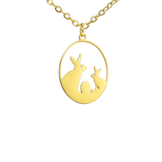 Rabbit, Bird, Butterfly Silhouette Gold Animal Necklace Pendants
 - ModishWorld