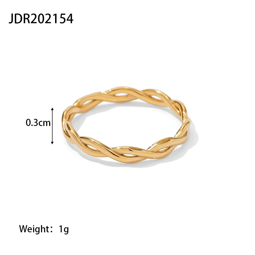 Elegant 18K Gold Twisted Ring - Designer Luxury Jewelry
 - ModishWorld
