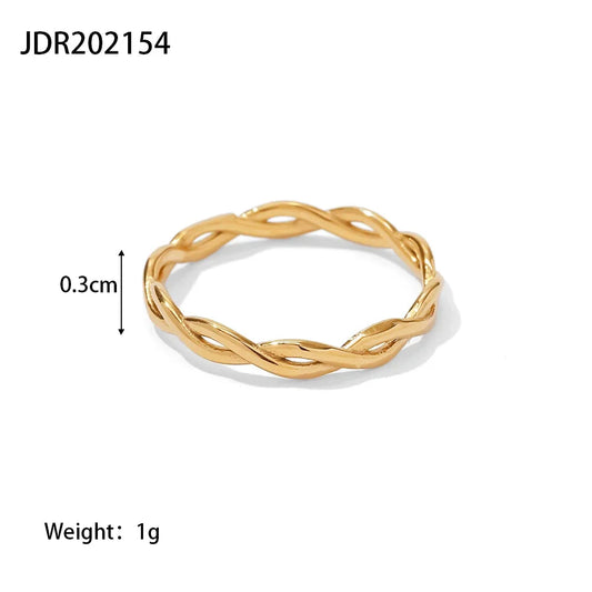 Elegant 18K Gold Twisted Ring - Designer Luxury Jewelry
 - ModishWorld