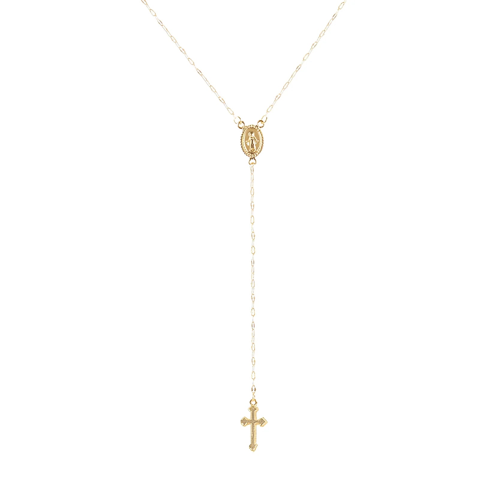 Adjustable Y-Shaped Gold Cross Necklace – Christian Lariat
 - ModishWorld