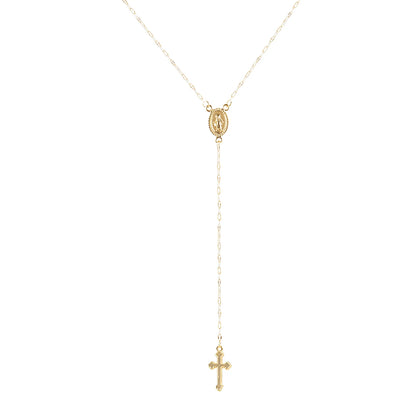 Adjustable Y-Shaped Gold Cross Necklace – Christian Lariat
 - ModishWorld