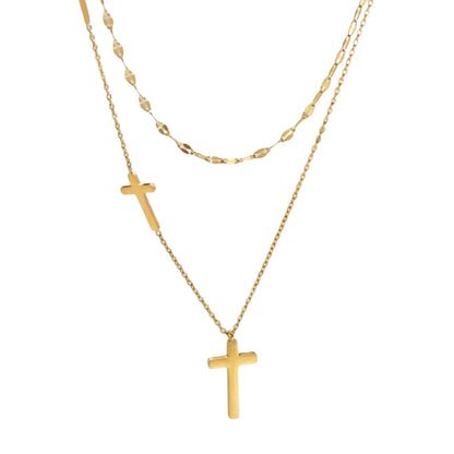 Minimalist Gold Cross Necklace for Women
 - ModishWorld