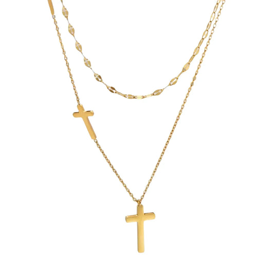 Minimalist Gold Cross Necklace for Women
 - ModishWorld