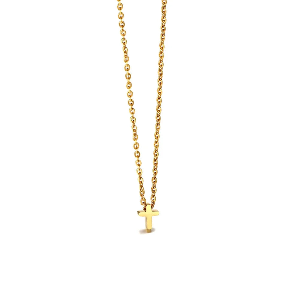 Christian Gold Cross Necklace & Chain – Perfect Baptism Gift
 - ModishWorld