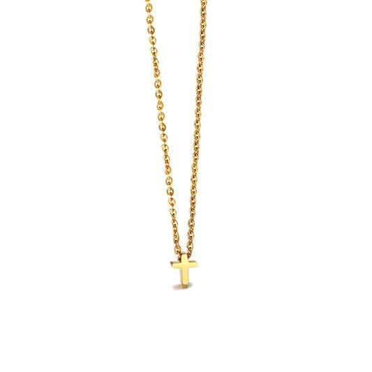 Christian Gold Cross Necklace & Chain – Perfect Baptism Gift
 - ModishWorld