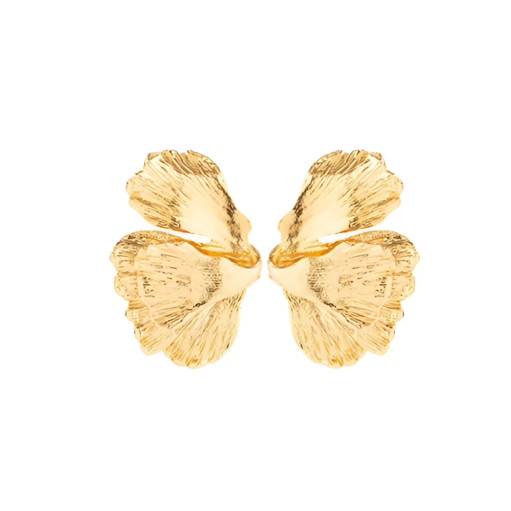 Elegant Botanical Gold Ginkgo Leaf Earrings
 - ModishWorld