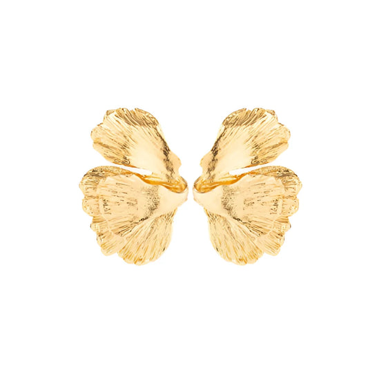 Elegant Botanical Gold Ginkgo Leaf Earrings
 - ModishWorld