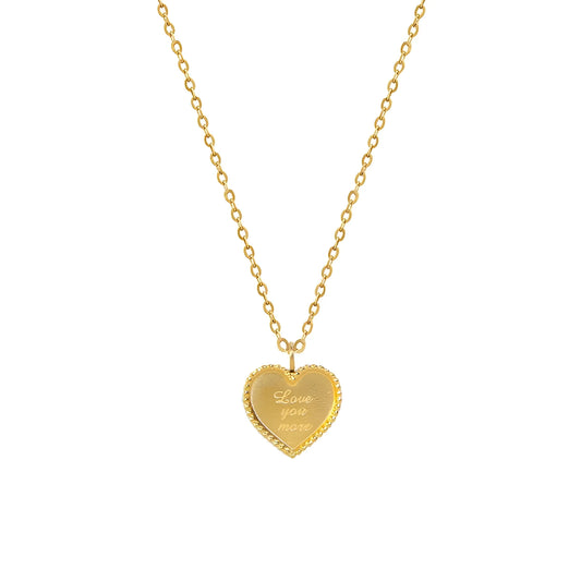 Romantic Gold Heart Necklace with "Love You More" Pendant
 - ModishWorld